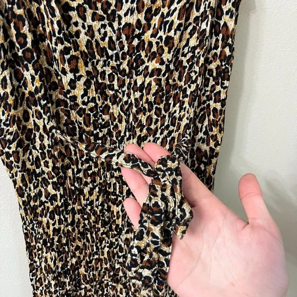Los Mayas Womens Slinky Leopard Slip Dress S/M Maxi Sleeveless Animal Cotton - Picture 4 of 7